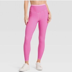 New rare High-Rise Piped 7/8 Leggings Pink - JoyLab- XS